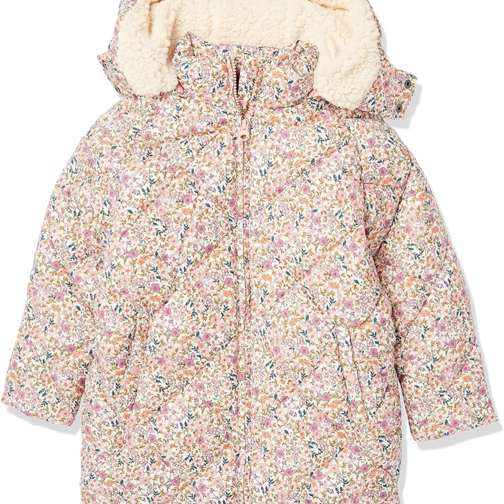 Amazon Essentials Kids Floral Puffer Jacket with Hood